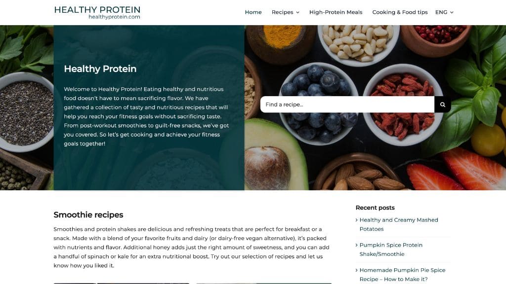 veebilehe tegemine healthyprotein